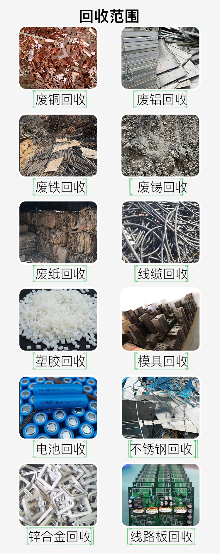 回收范围